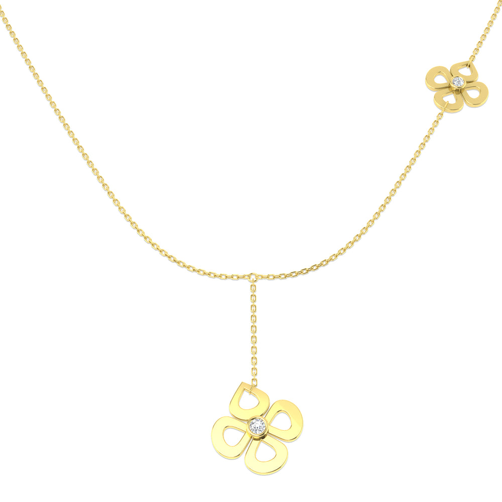 Avena Diamond Necklace 0.15ct Gold and Platinum