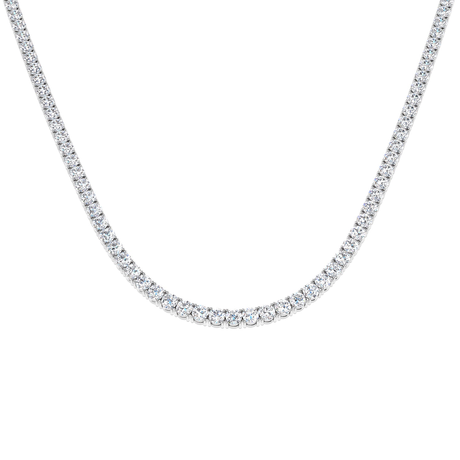 20.30 Ct D-E/VS Lab Grown Diamond Tennis Necklaces 9k White Gold Ready To Ship