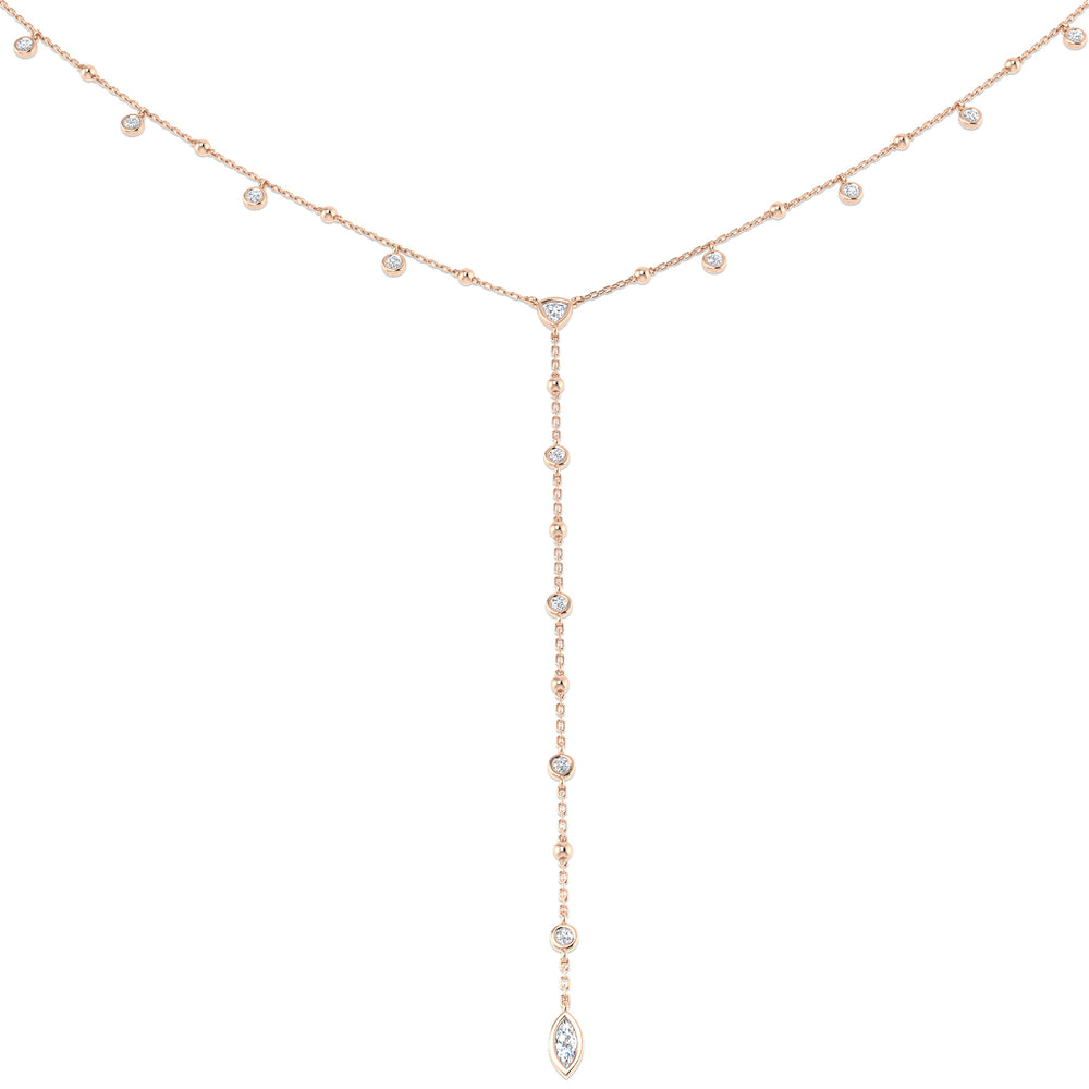 Louis Diamond Drop Necklace 0.75ct Gold Platinum