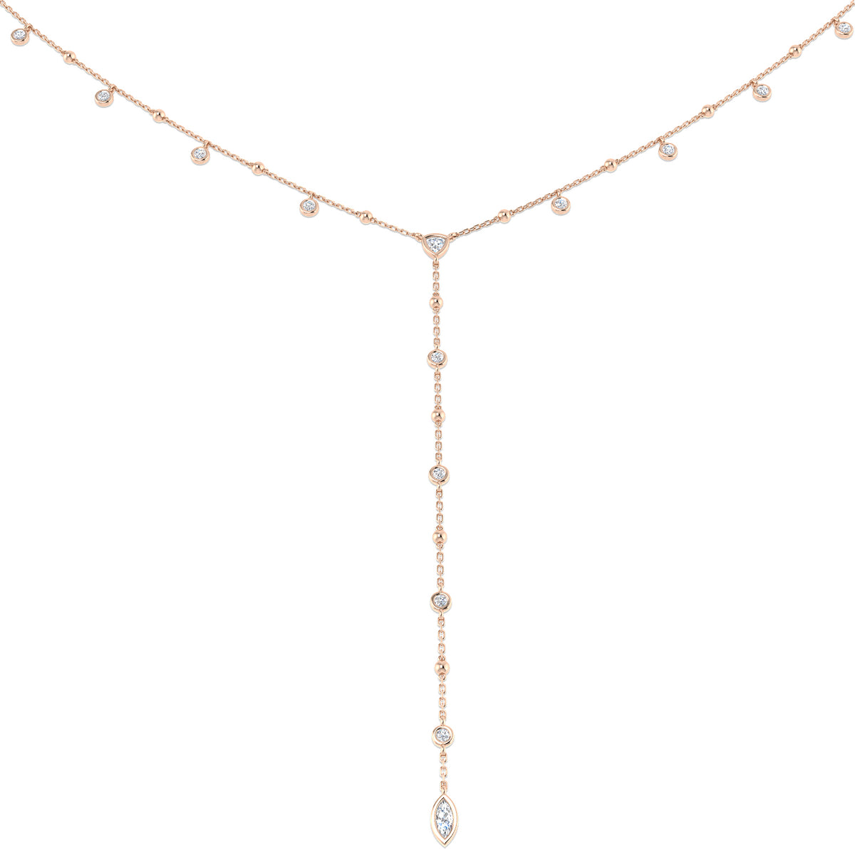 Louis Diamond Drop Necklace 0.75ct Gold Platinum