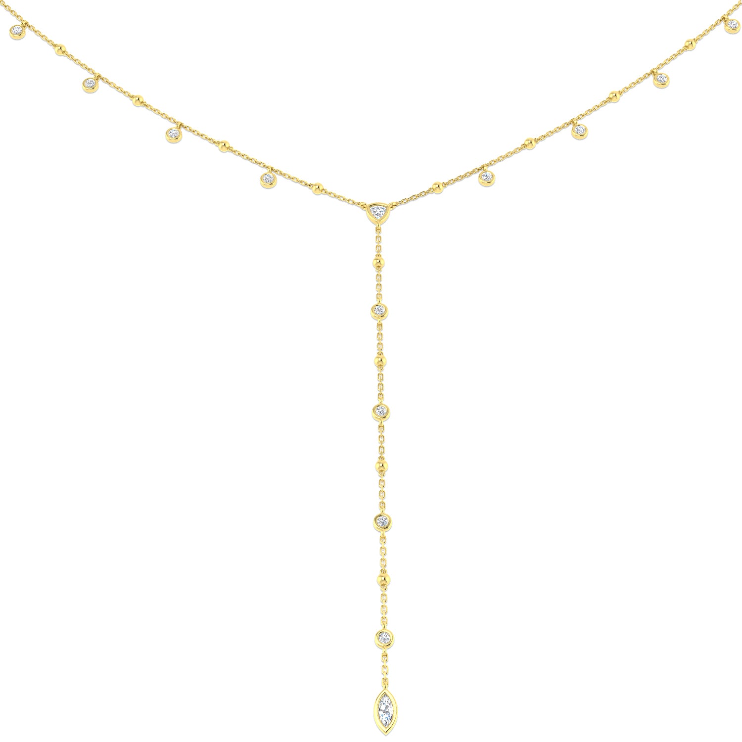 Louis Diamond Drop Necklace 0.75ct Gold Platinum