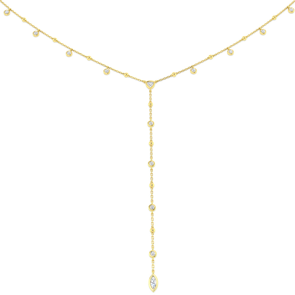 Louis Diamond Drop Necklace 0.75ct Gold Platinum