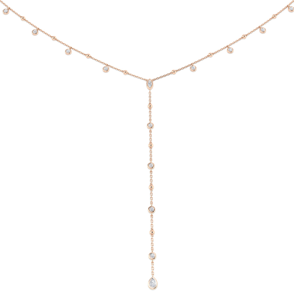 Daria Diamond Drop Necklace 0.5ct to 1ct Gold Platinum