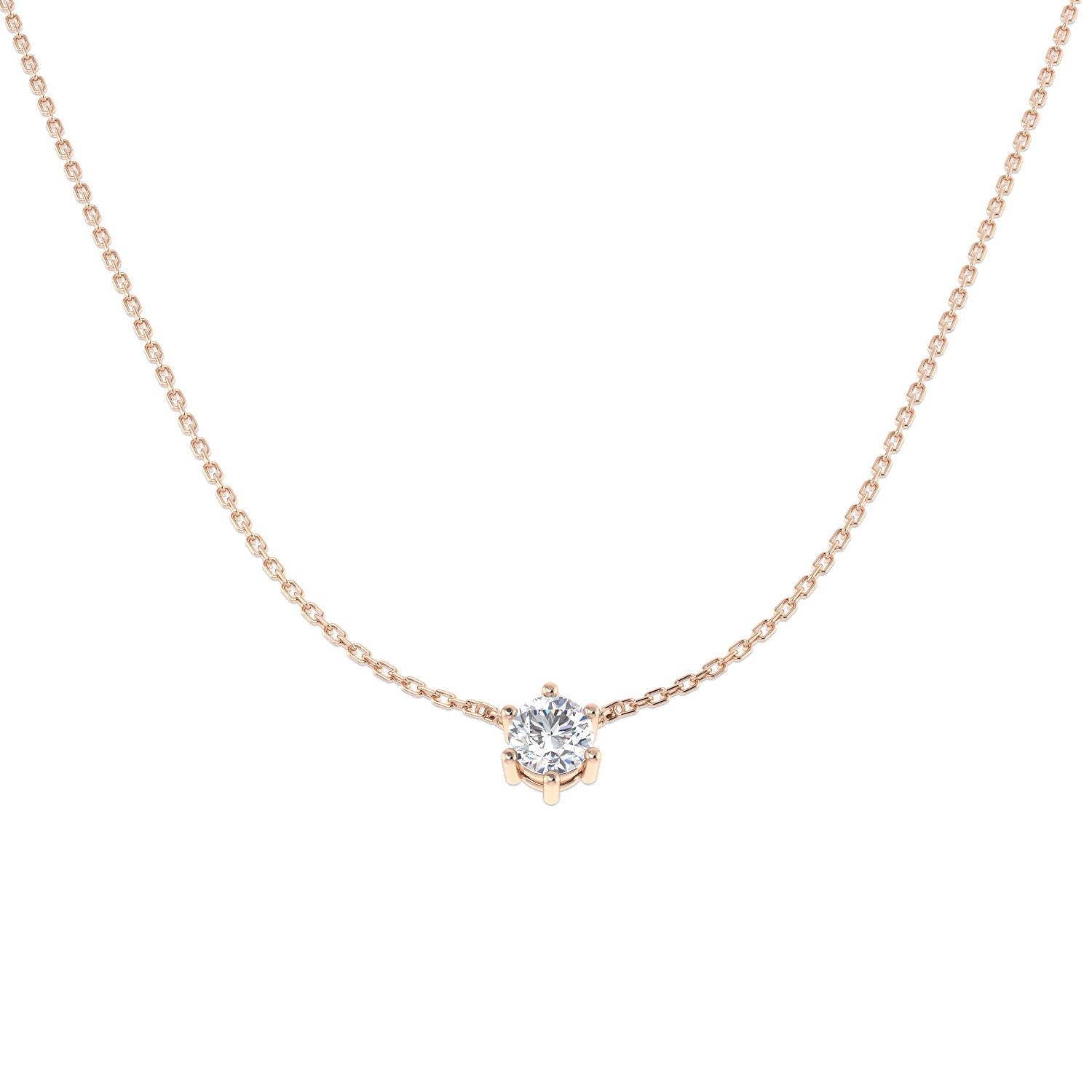 Wanda Solitaire Diamond Necklace 0.75ct Gold Platinum