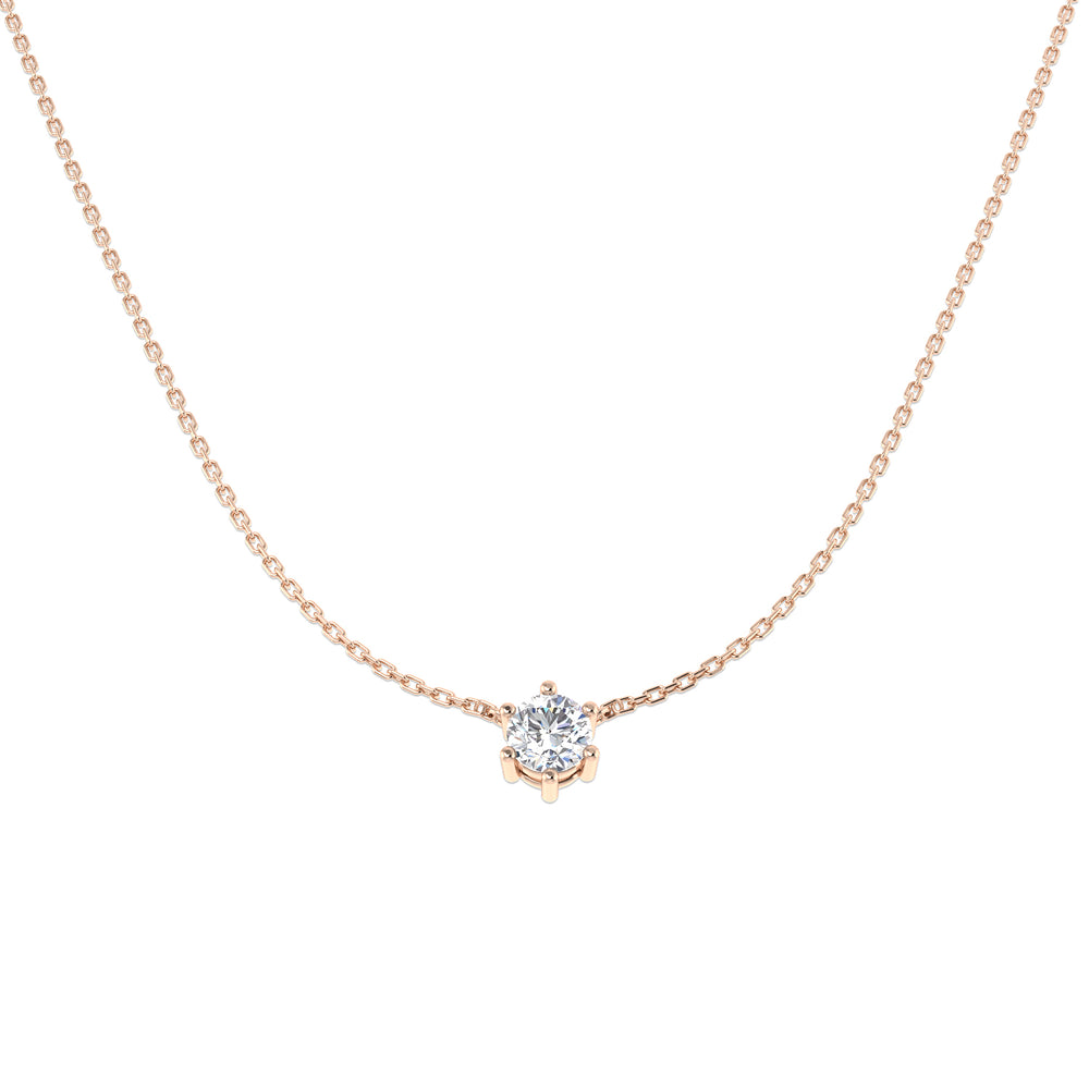 Wanda Solitaire Diamond Necklace 0.75ct Gold Platinum