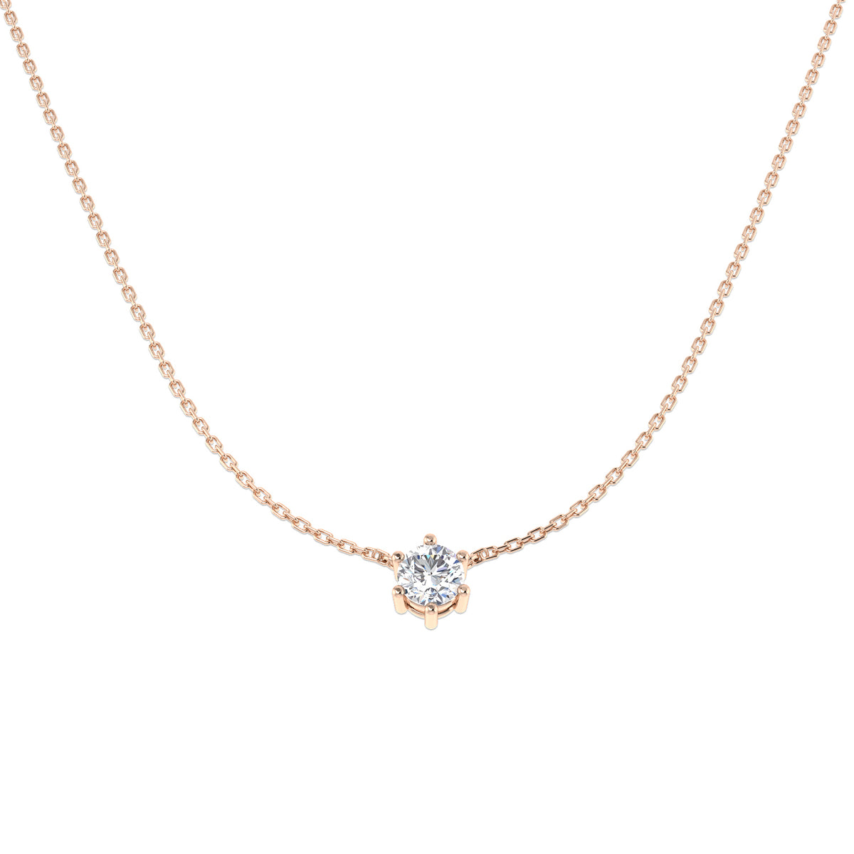 Wanda Solitaire Diamond Necklace 0.75ct Gold Platinum
