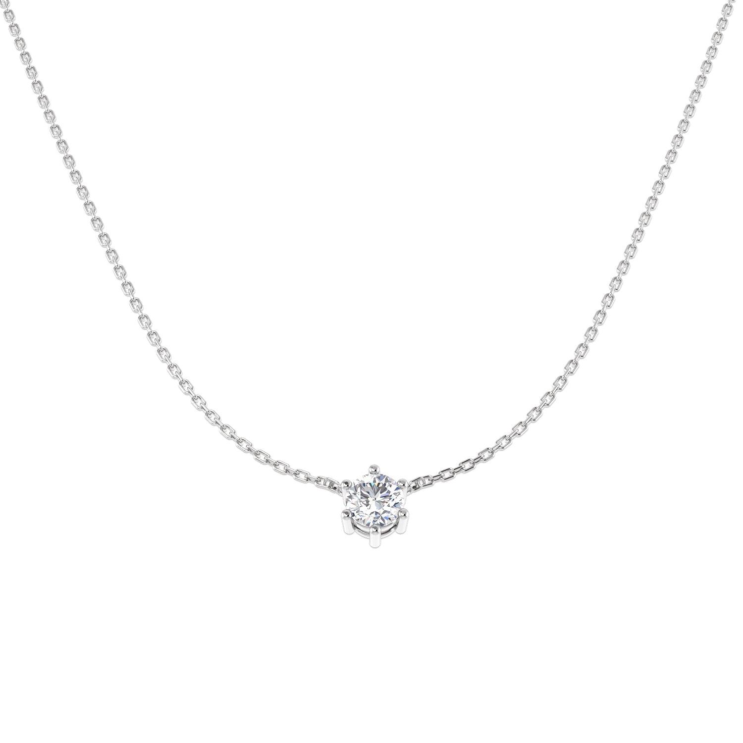 Wanda Solitaire Diamond Necklace 0.75ct Gold Platinum