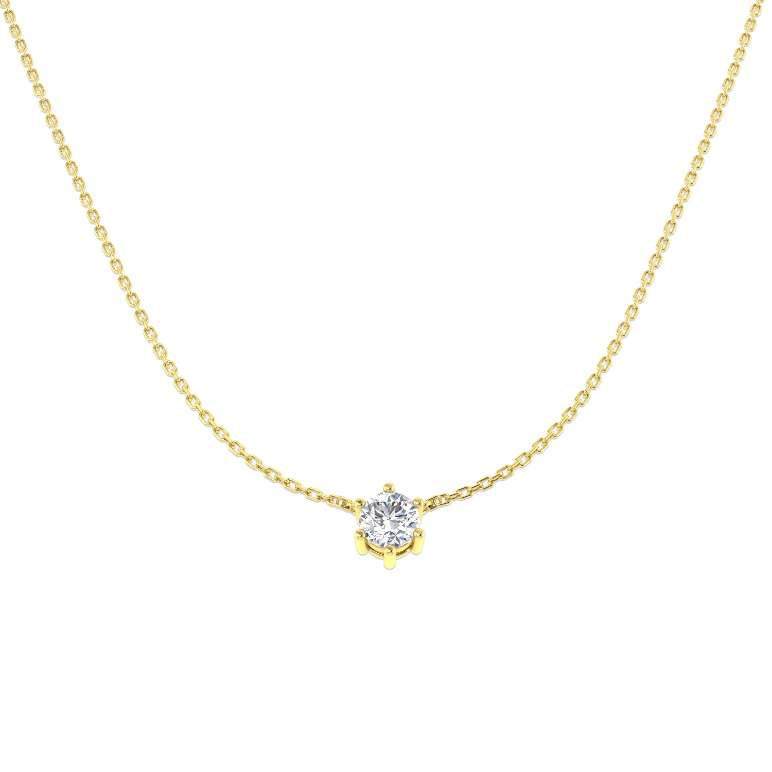Wanda Solitaire Diamond Necklace 0.75ct Gold Platinum