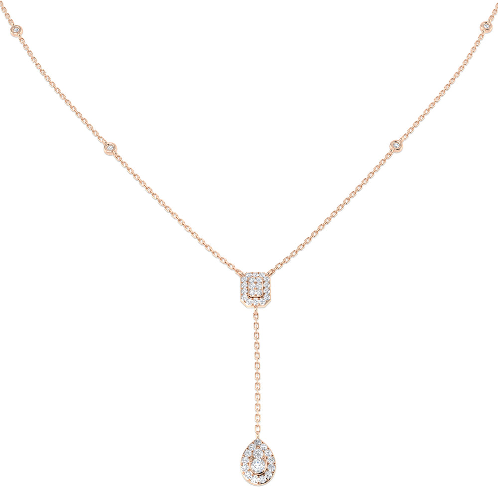 Bruce Baguette Brilliant Diamond Necklace 0.5ct Gold Platinum