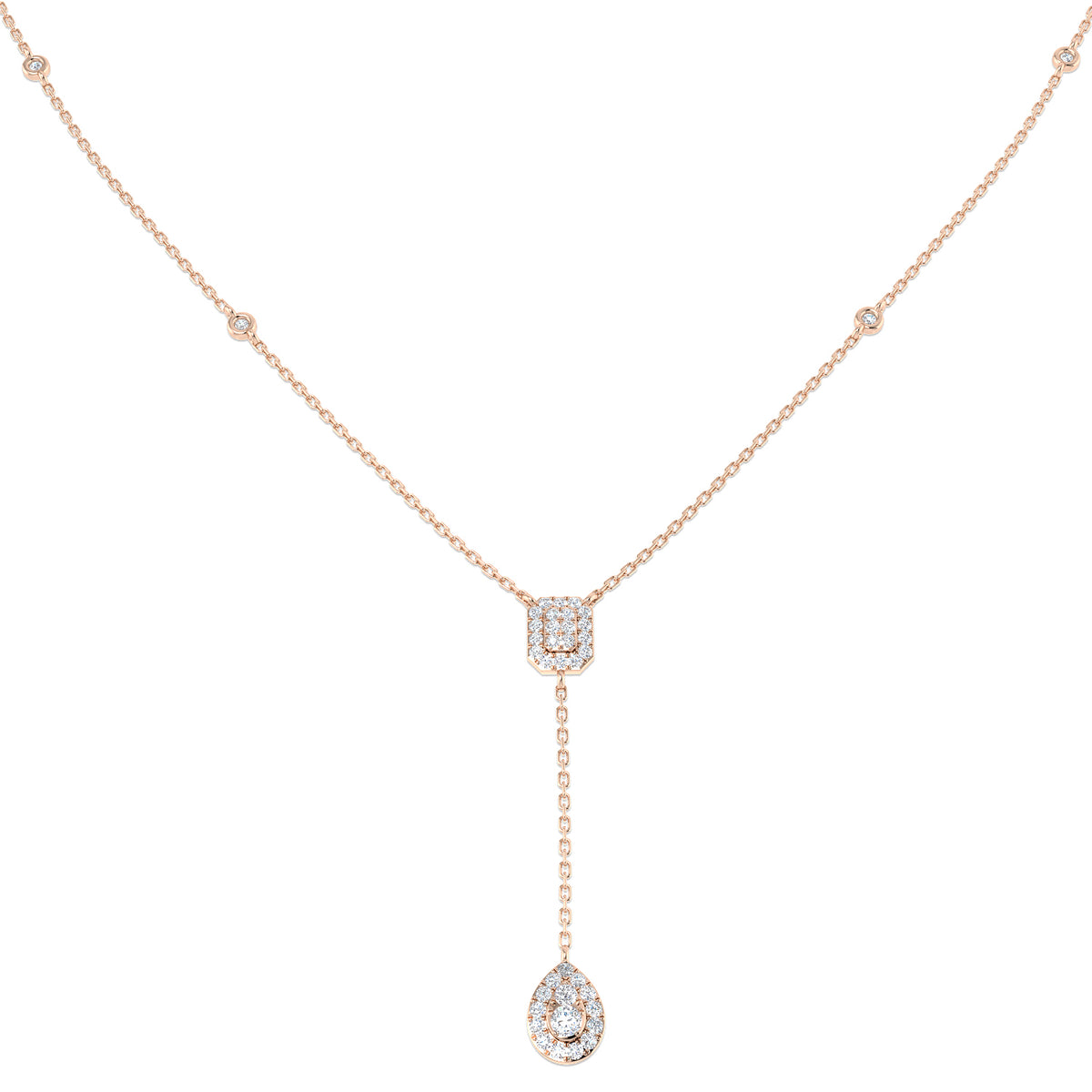 Bruce Baguette Brilliant Diamond Necklace 0.5ct Gold Platinum