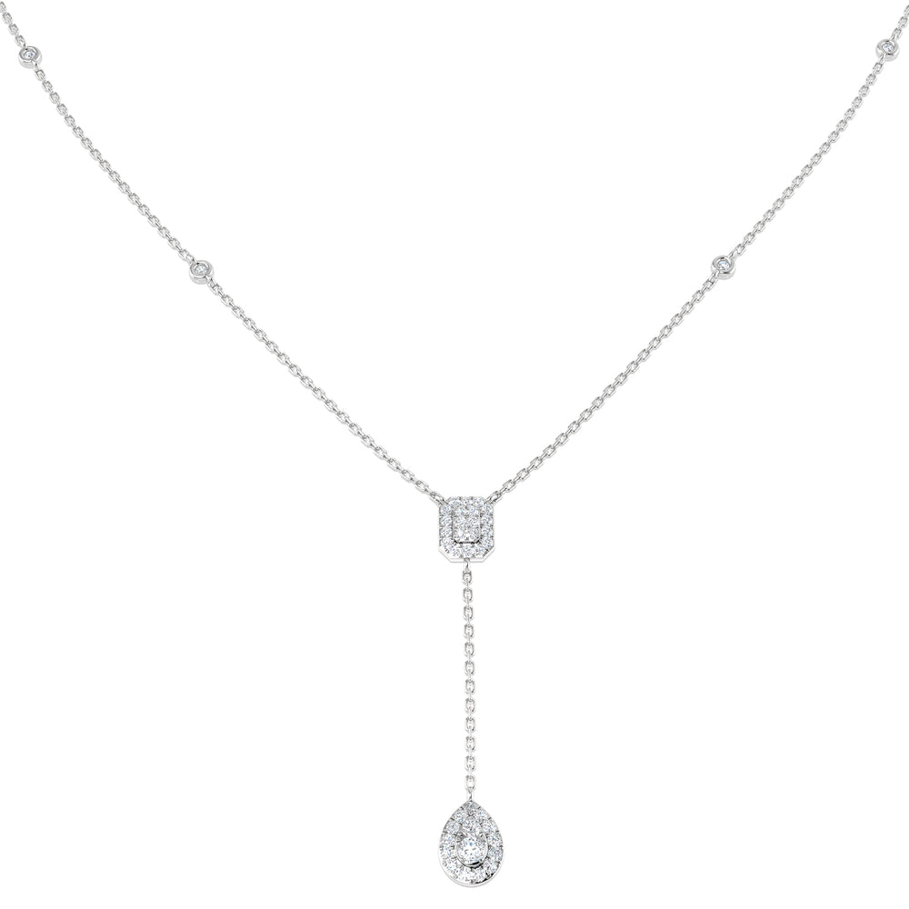 Bruce Baguette Brilliant Diamond Necklace 0.5ct Gold Platinum