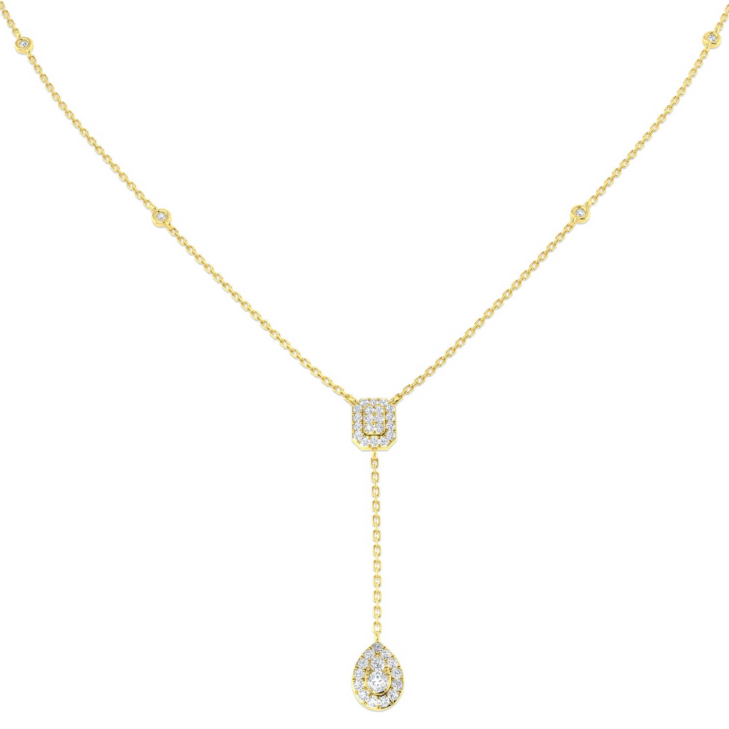 Bruce Baguette Brilliant Diamond Necklace 0.5ct Gold Platinum