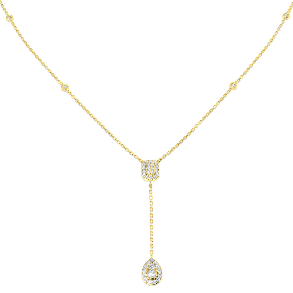 Bruce Baguette Brilliant Diamond Necklace 0.5ct Gold Platinum