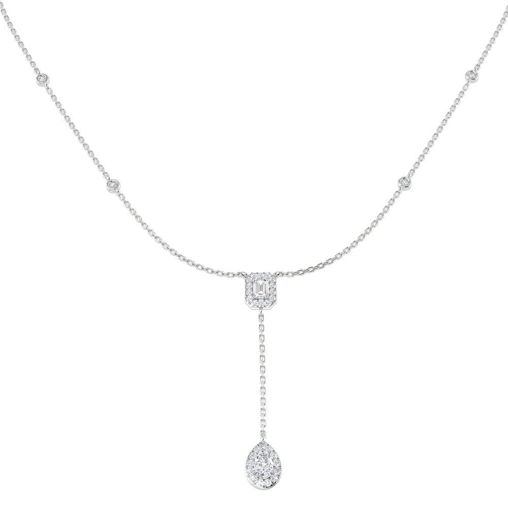 Connie Diamond Drop Necklace 1ct Gold Platinum