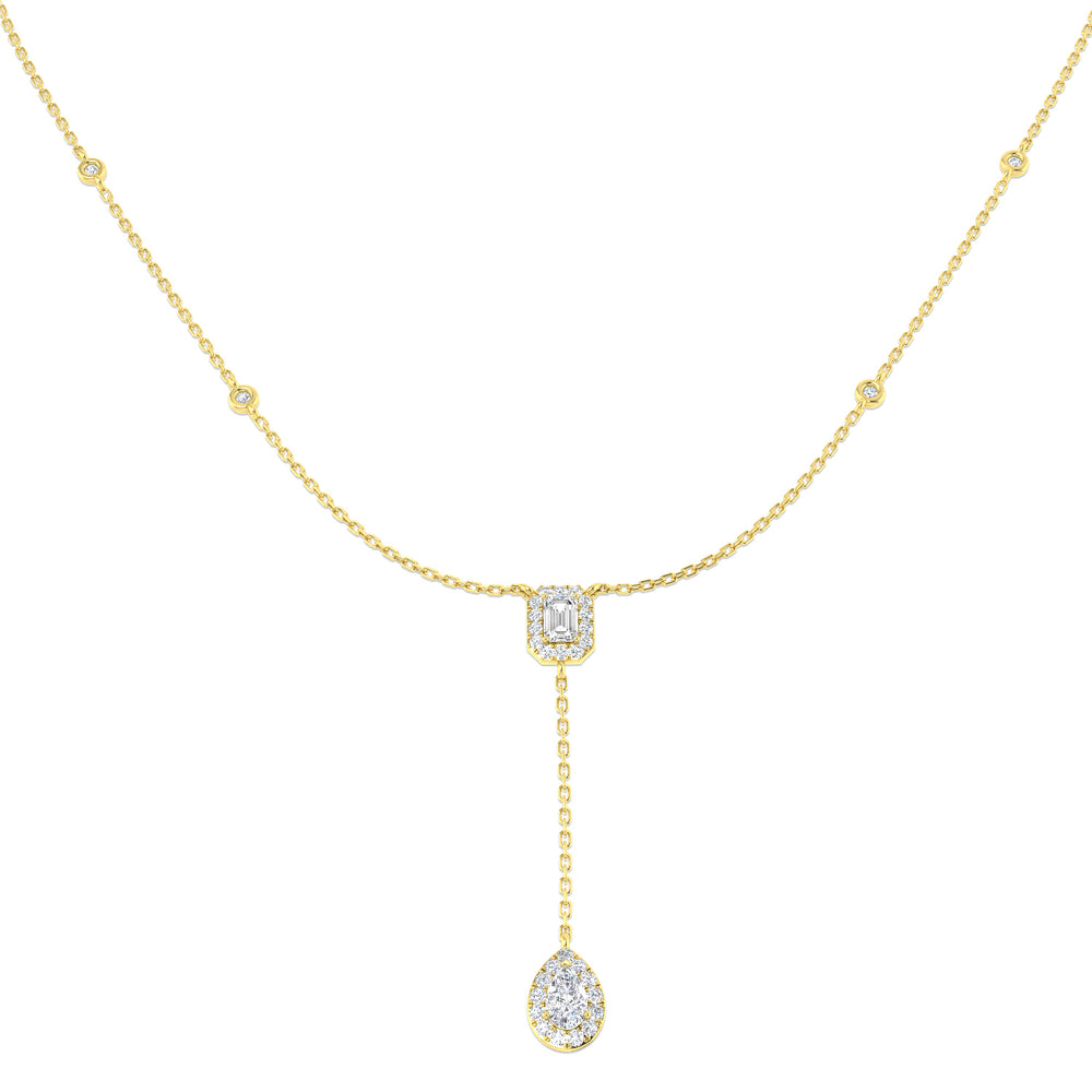Connie Diamond Drop Necklace 1ct Gold Platinum