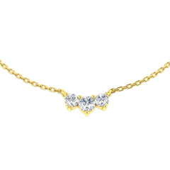 0.4 Carat D-E/VS Lab Grown Diamond Drop & Trilogy Necklace 9k Yellow Gold Ready To Ship