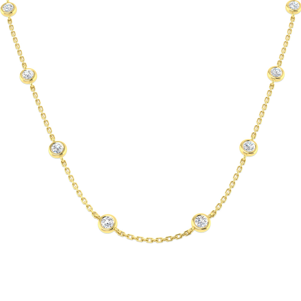 Evan Diamond Necklace Spectacle 0.5ct Gold Platinum
