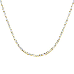 7.9 Carat D-E/VS Lab Grown Diamond Tennis Necklace 9k Yellow Gold Ready To Ship