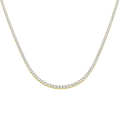 10.8 Carat D-E/VS Lab Grown Diamond Tennis Necklace 9k Yellow Gold Ready To Ship