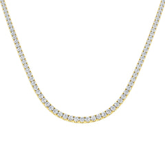 14.8 Carat D-E/VS Lab Grown Diamond Tennis Necklace 9k Yellow Gold Ready To Ship