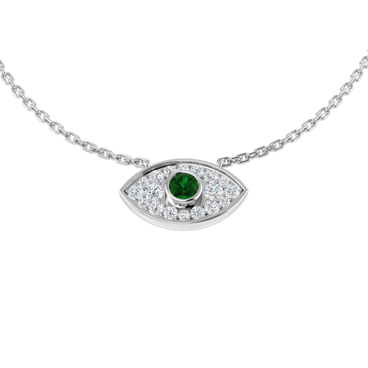 Katie Emerald Necklace 0.33ct Platinum Gold