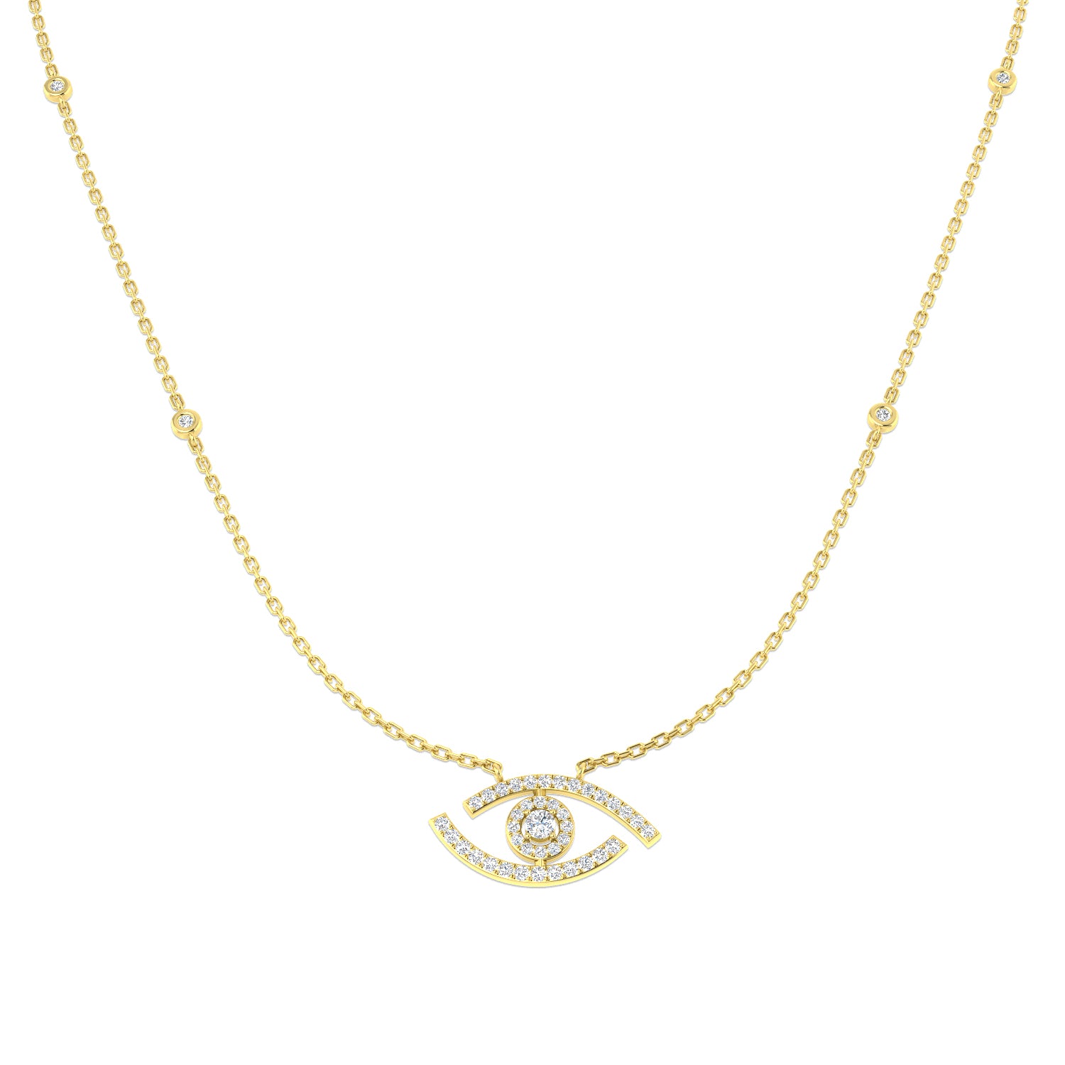 Gavin Diamond Necklace Religious 0.25ct Platinum Gold