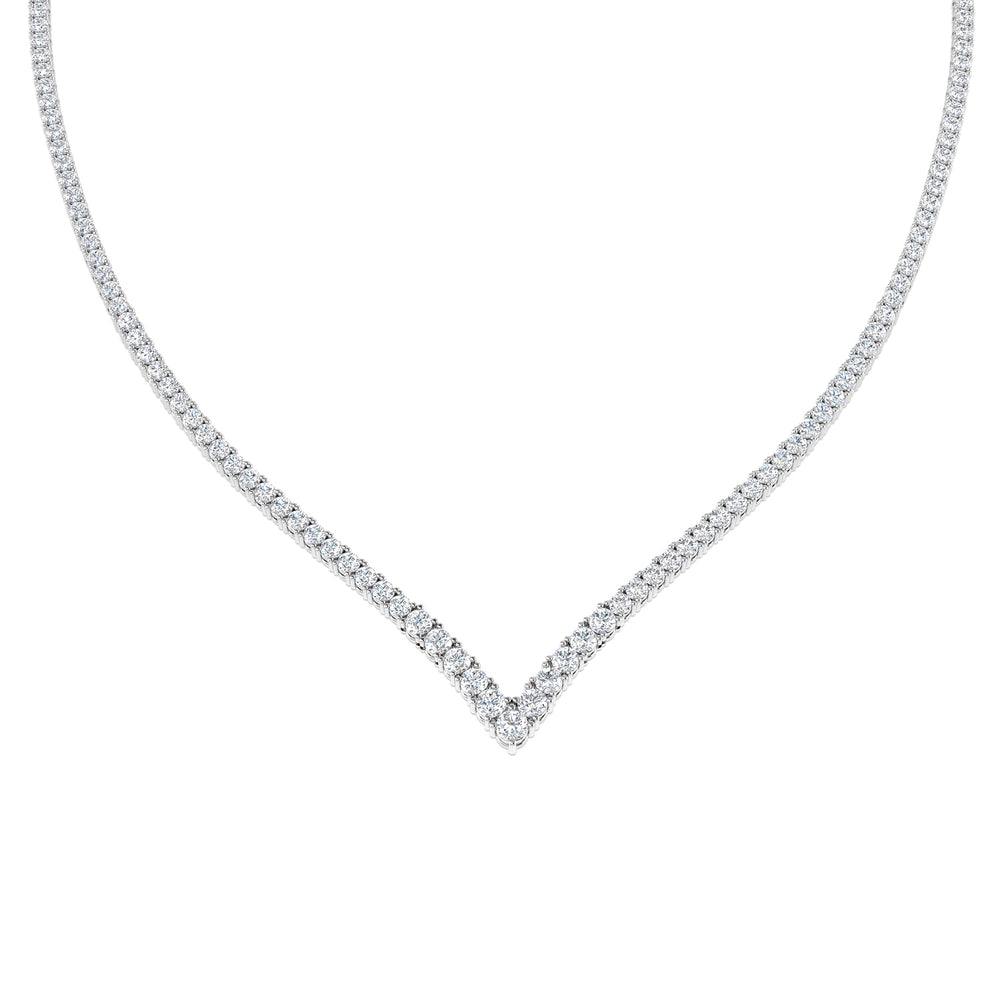 Alder Diamond Tennis Necklace 9ct Gold Platinum