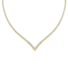 9.2 Carat D-E/VS Lab Grown Diamond Tennis Necklace 9k Yellow Gold Ready To Ship