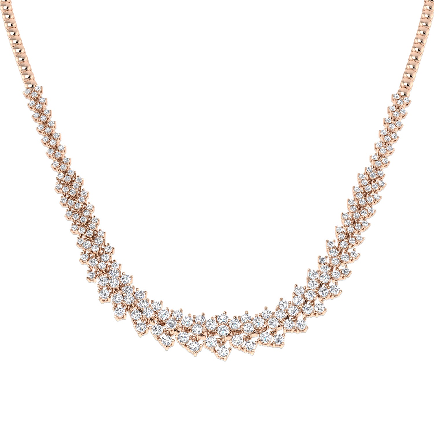 Algae Diamond Tennis Necklace 6ct Gold Platinum