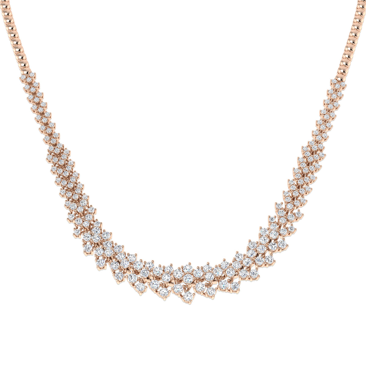 Algae Diamond Tennis Necklace 6ct Gold Platinum