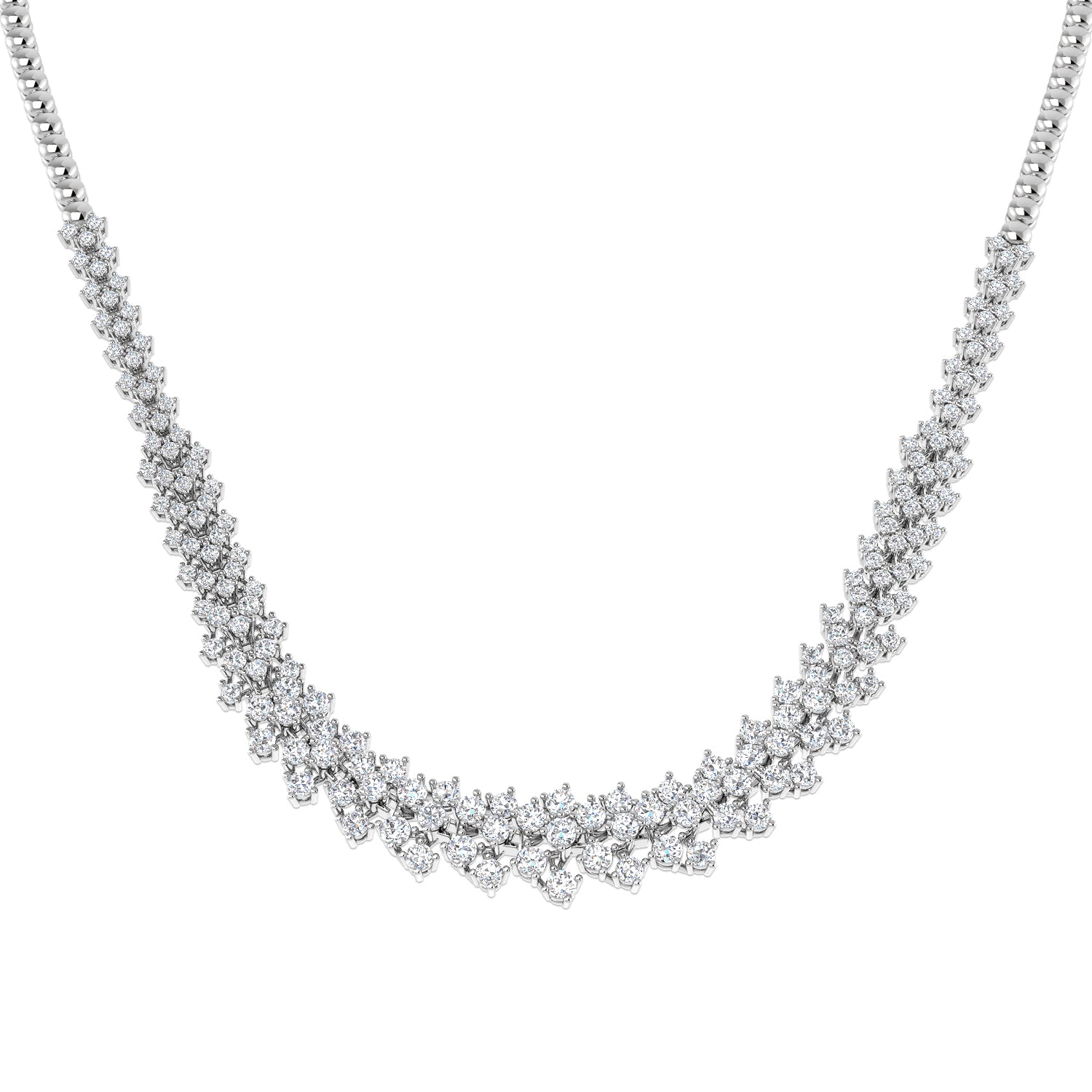Algae Diamond Tennis Necklace 6ct Gold Platinum