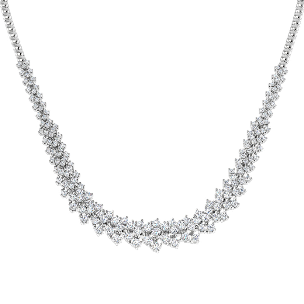 Algae Diamond Tennis Necklace 6ct Gold Platinum
