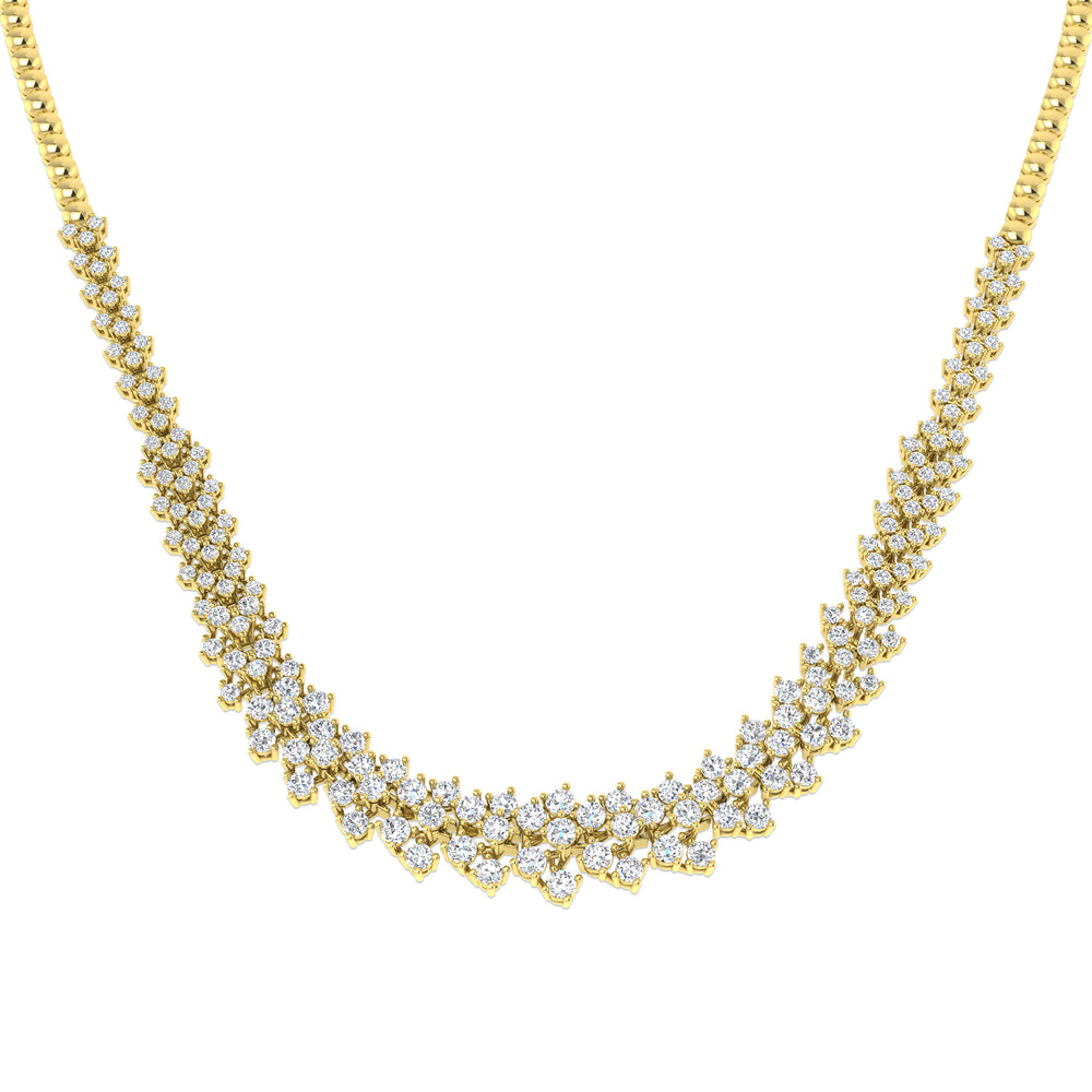 Algae Diamond Tennis Necklace 6ct Gold Platinum