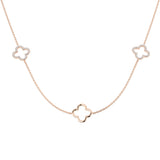 Samuel Clover Necklace 0.25ct Gold Platinum Diamond