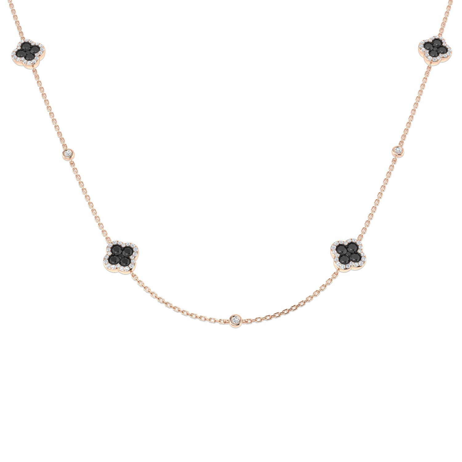 Simon Clover Diamond Necklace 1.5ct Gold Platinum