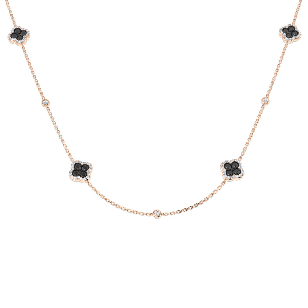Simon Clover Diamond Necklace 1.5ct Gold Platinum