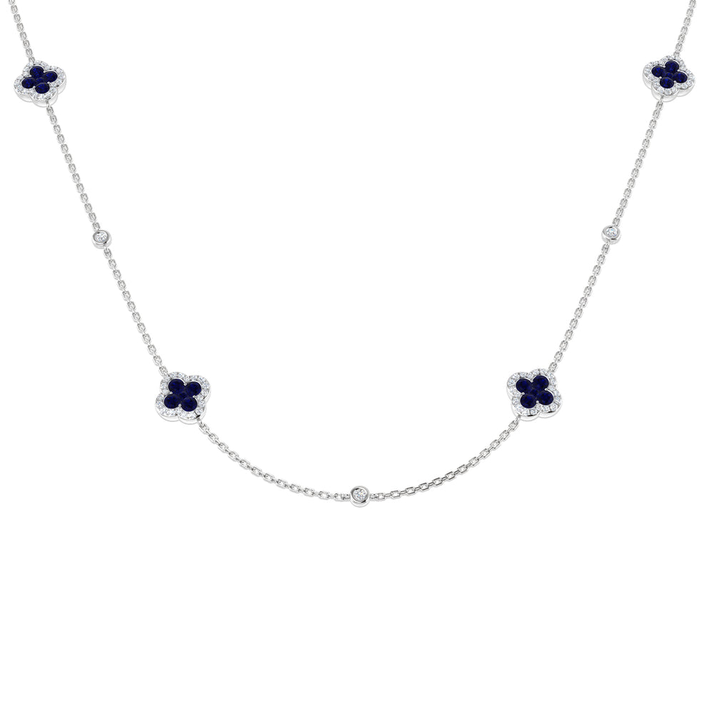 Simon Clover Diamond Necklace 1.5ct Gold Platinum