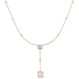Ample Diamond Necklace Baguette & Brilliant 0.5ct Gold Platinum