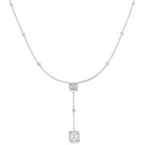 Ample Diamond Necklace Baguette & Brilliant 0.5ct Gold Platinum