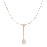 Algin Cluster Necklace 0.5ct Diamond  Gold Platinum