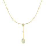 Algin Cluster Necklace 0.5ct Diamond  Gold Platinum