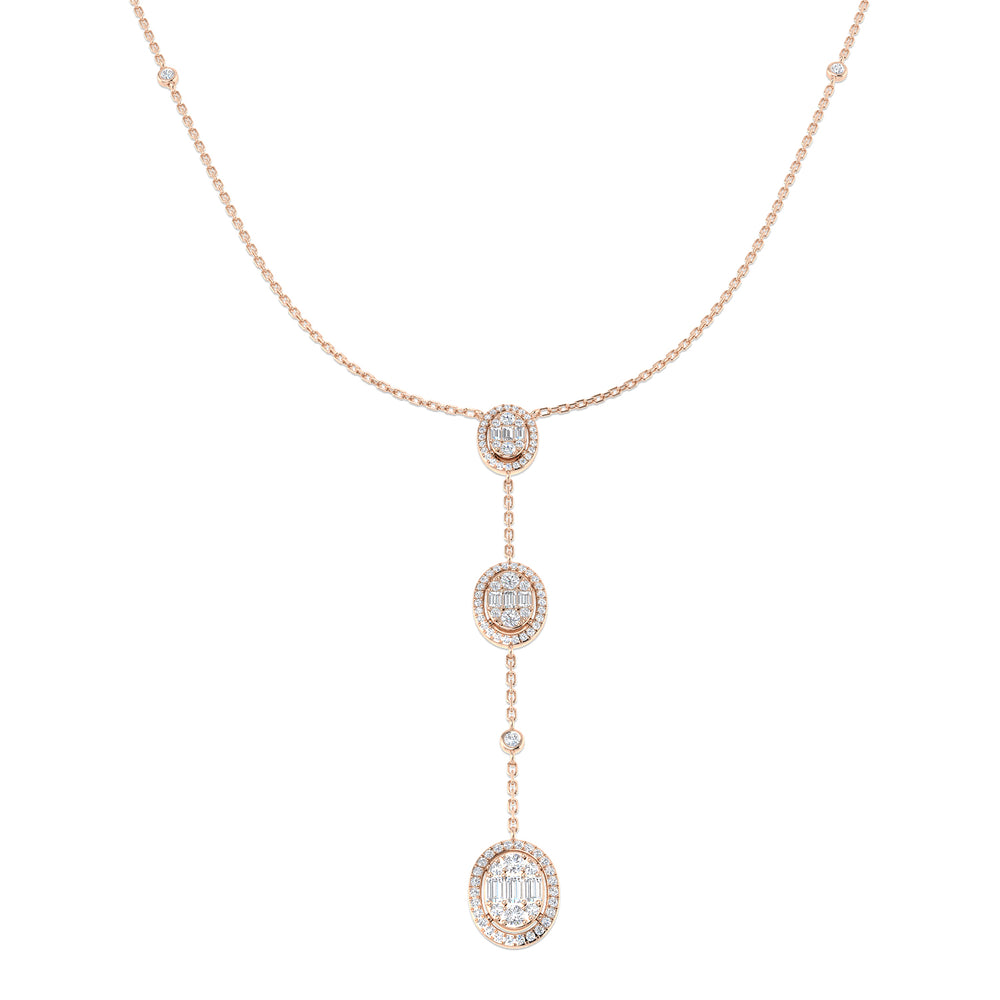 Anetol Baguette Brilliant Diamond Necklace 0.75ct Gold Platinum