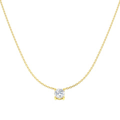 1 Carat D-E/VS Lab Grown Diamond Solitaire Necklace 9k Yellow Gold Ready To Ship