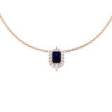 Amour Blue Sapphire Necklace 1ct Platinum Gold