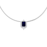 Amour Blue Sapphire Necklace 1ct Platinum Gold