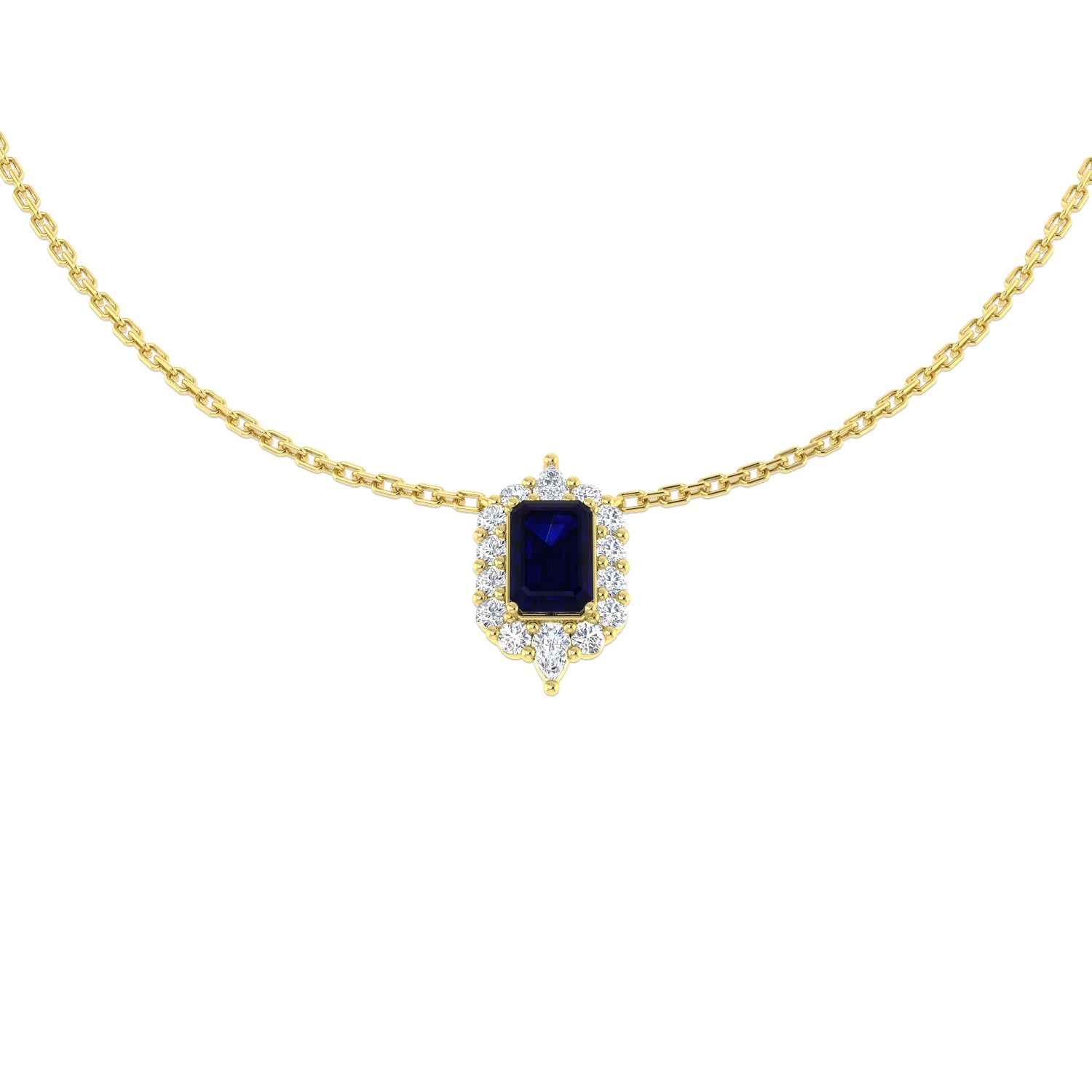 Amour Blue Sapphire Necklace 1ct Platinum Gold