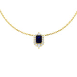 Amour Blue Sapphire Necklace 1ct Platinum Gold