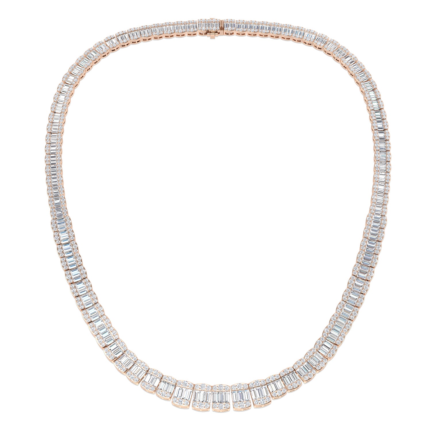 June Baguette Brilliant Necklace 13ct to 23ct Gold Platinum