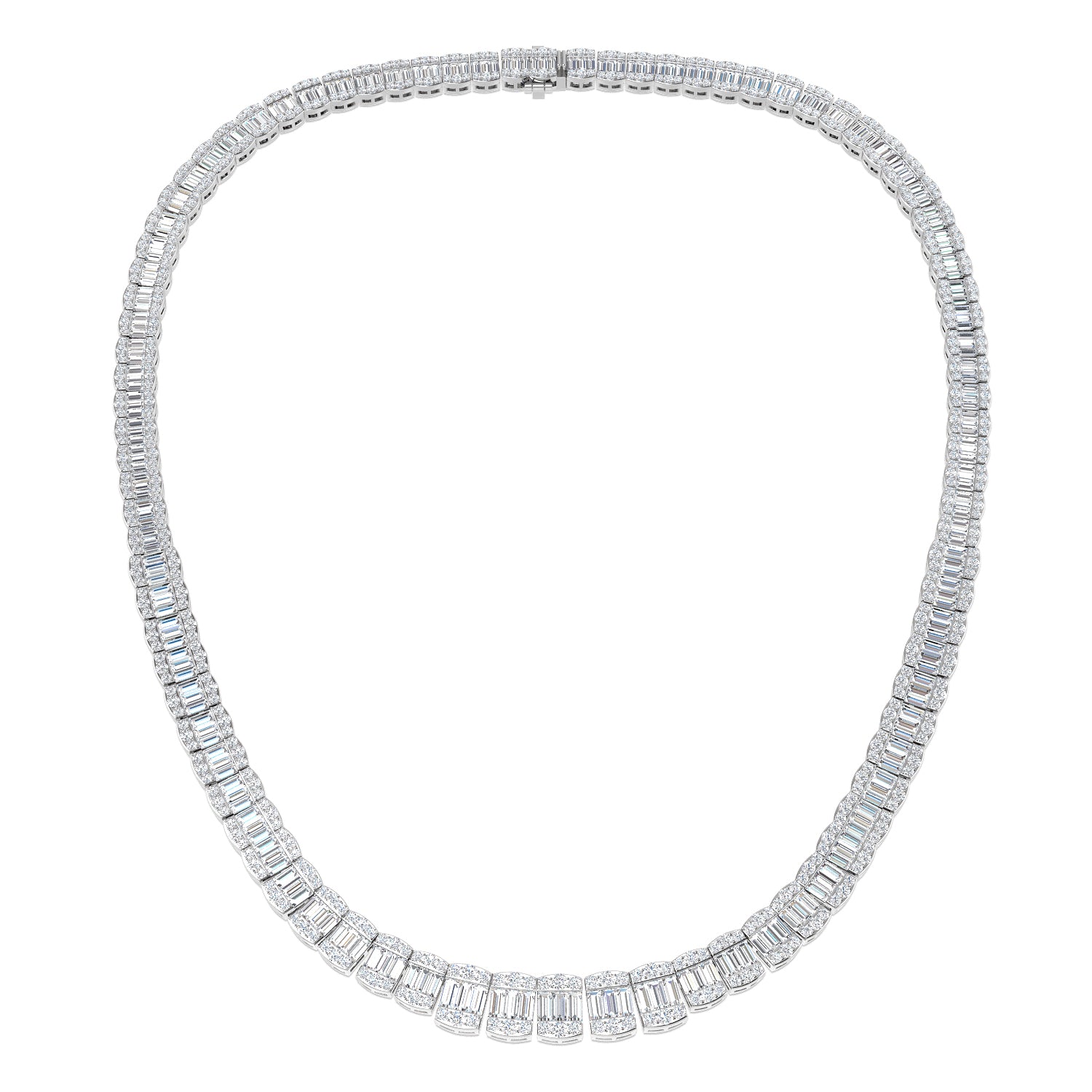 June Baguette Brilliant Necklace 13ct to 23ct Gold Platinum
