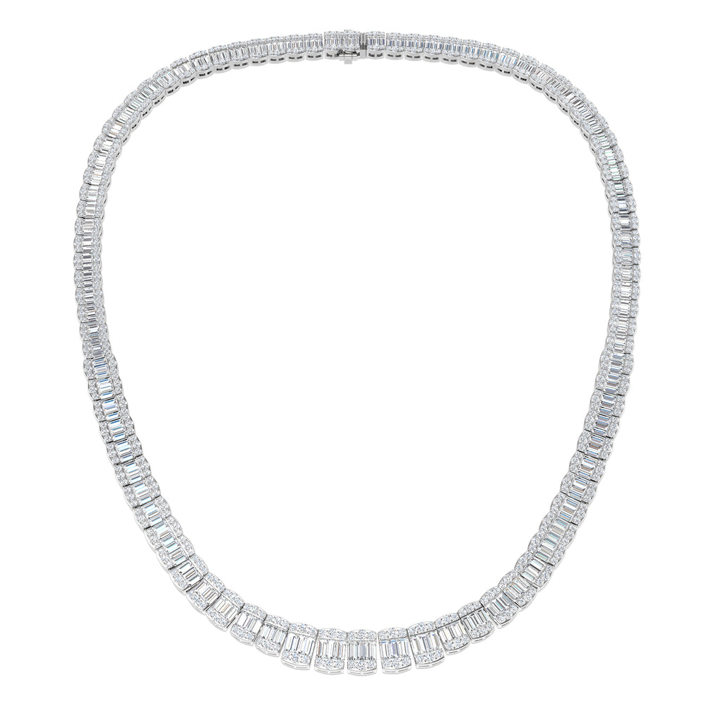 June Baguette Brilliant Necklace 13ct to 23ct Gold Platinum